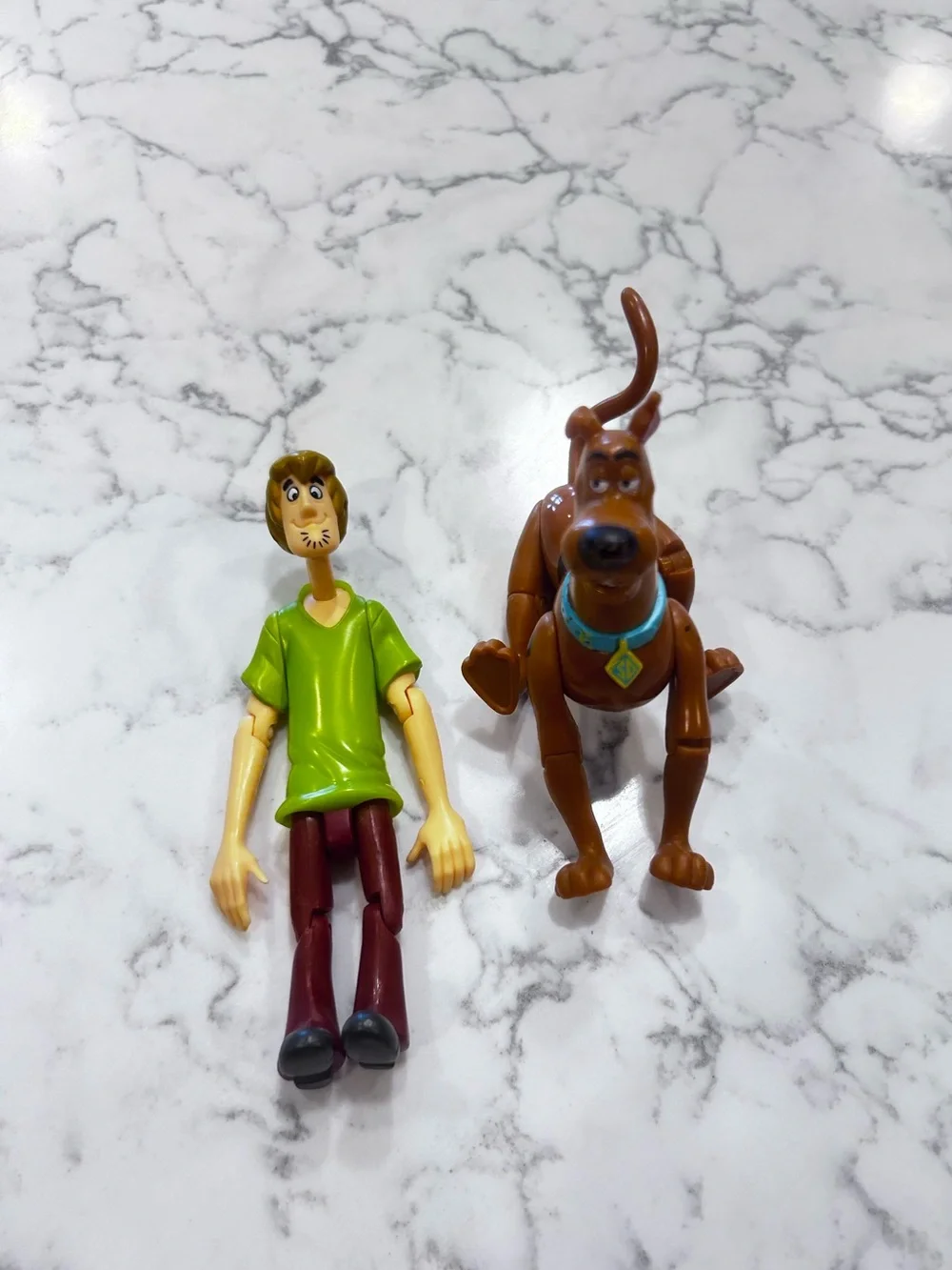 Vintage 2001 Scooby Doo & Shaggy Plastic 4” & 5” Toys Figures